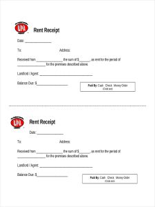 rental receipts format official receipt of payment