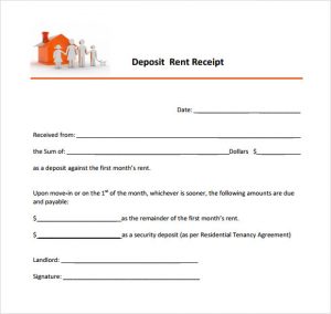 rental receipts format rent deposit receipt template