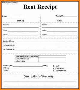 rental receipts format rental receipt template uk