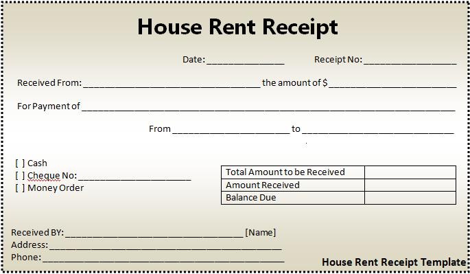 rental receipts template word