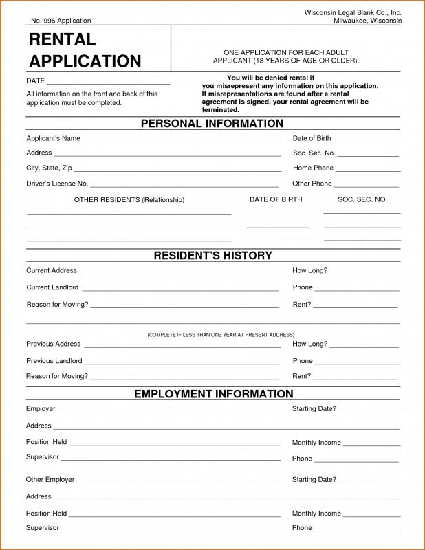 renters application form pdf