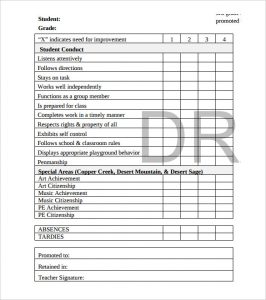 report card template grade k report card template final draft pdf format