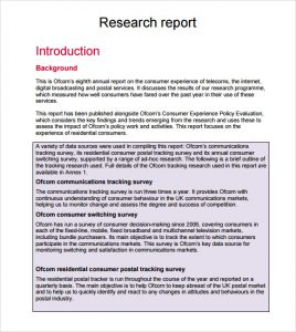 research report format free research report