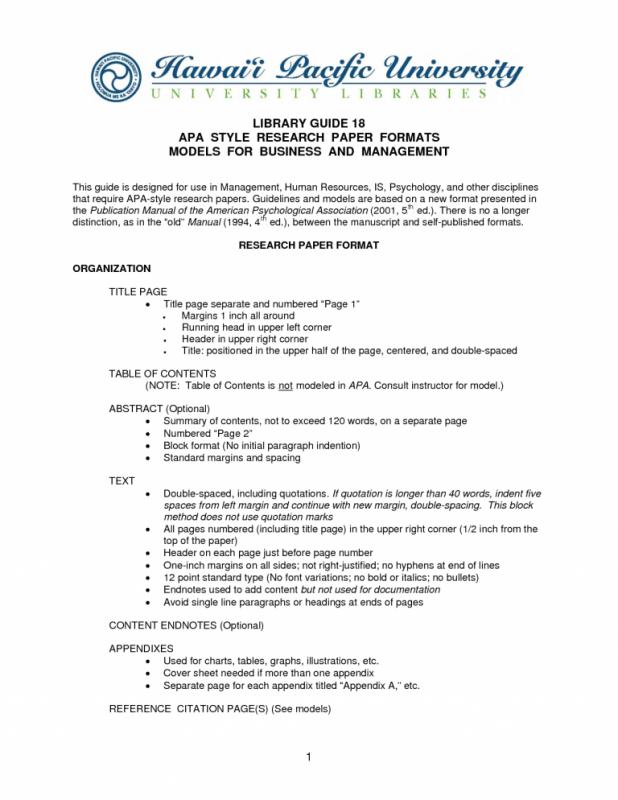 format for reporting your research findings