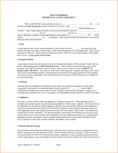 residental rental application one page lease agreement