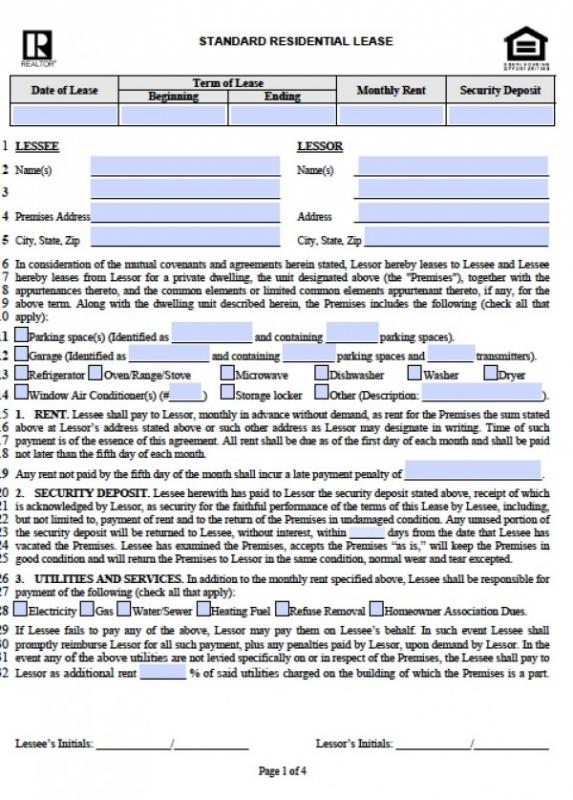 residential lease agreement pdf