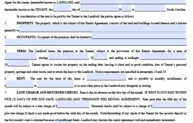 residential lease agreement pdf south carolina standard residential lease agreement x