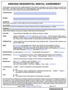 residential lease agreement template arizona residential lease agreement template x