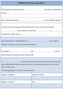 residential lease agreement template residential lease agreement template