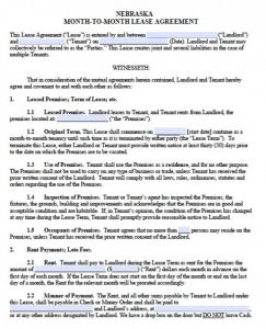 residential lease application nebraska month to month lease agreement version x