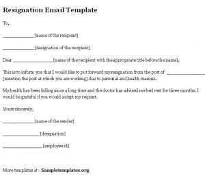resign email template resignation email template
