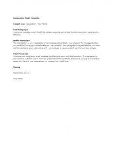 resign email template template resignation email