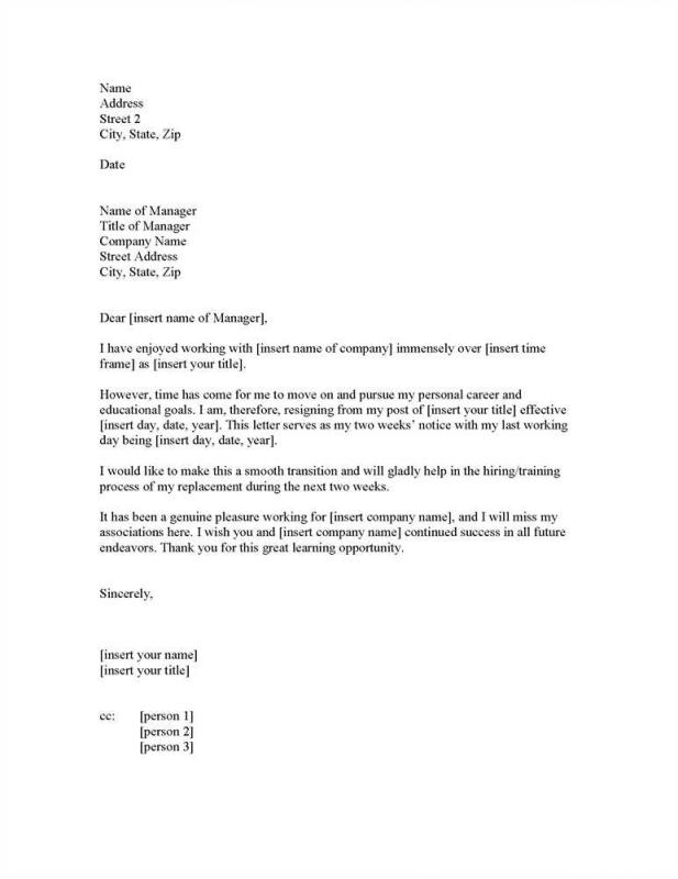 resignation email template