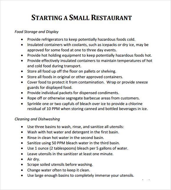 restaurant business plan