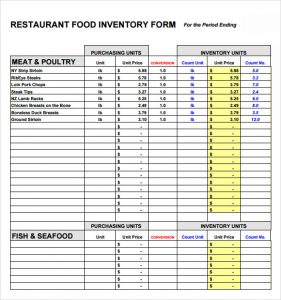 restaurant inventory spreadsheets inventory form restaurant