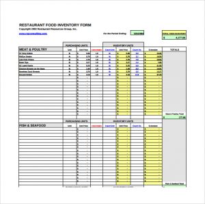 restaurant inventory spreadsheets restaurant inventory template
