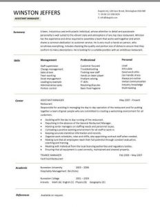 restaurant manager resume pic assistant manager resume 4 1