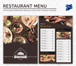 restaurant menu templates premium restaurant menu template