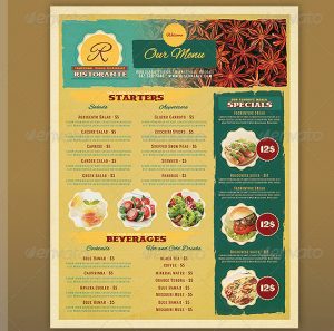 restaurant menu templates restaurant menu template