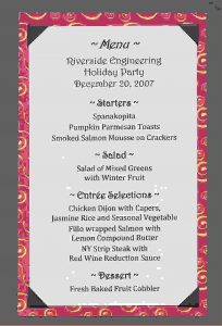 restaurant schedule template menu samples sample menu