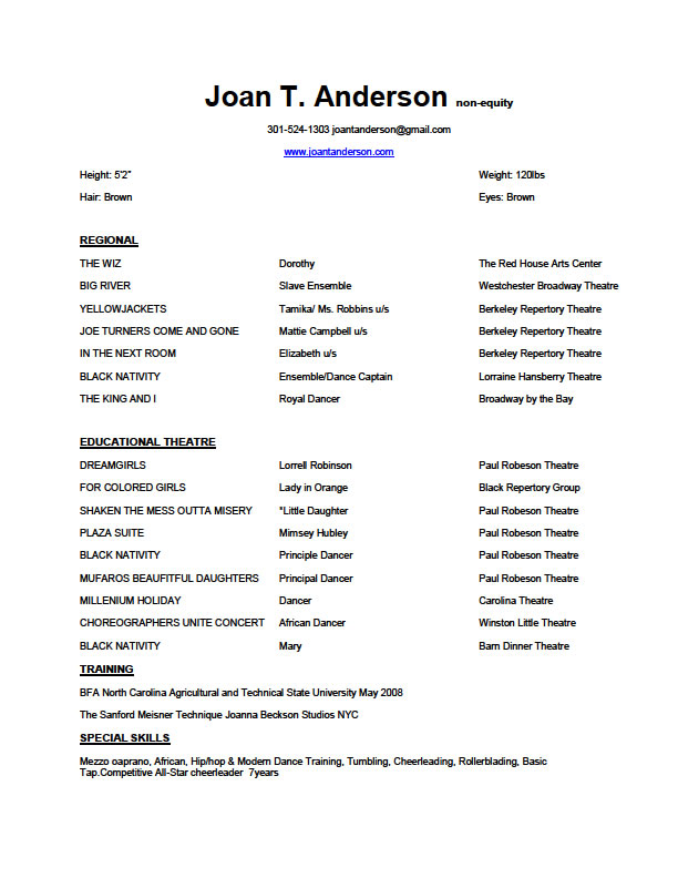 resume examples for student