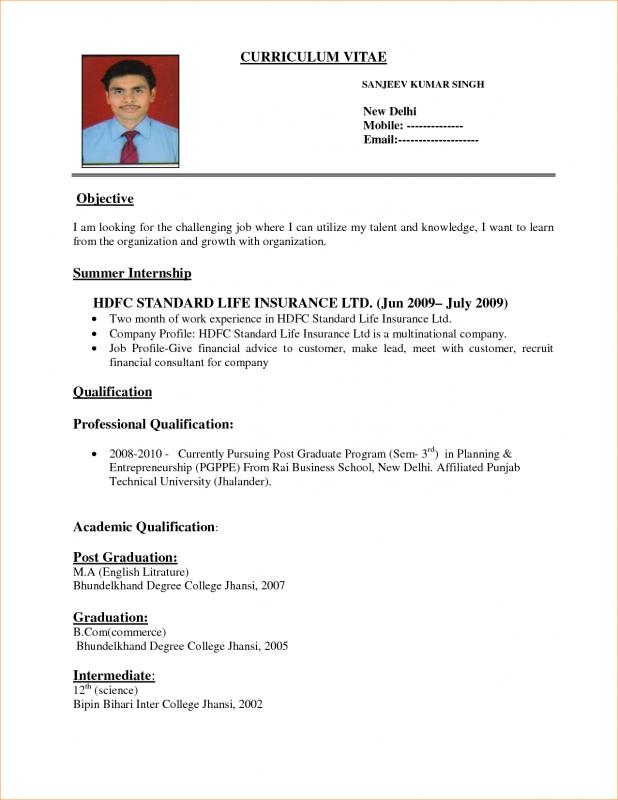 resume examples for students
