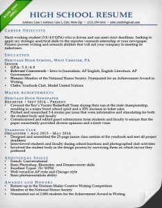 resume for college students high school resume sample
