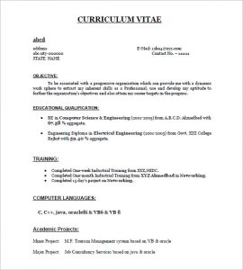 resume for freshers freshers resume sample pdf