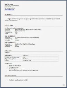 resume format download fresher engineer resume format free download