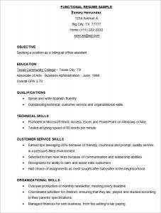 resume format download sample free functional resume template