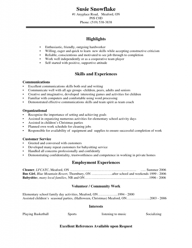 resume format for college students