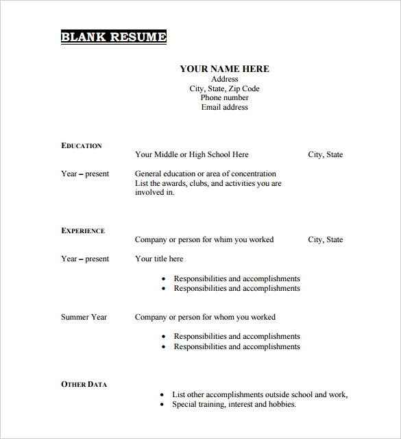 resume samples pdf