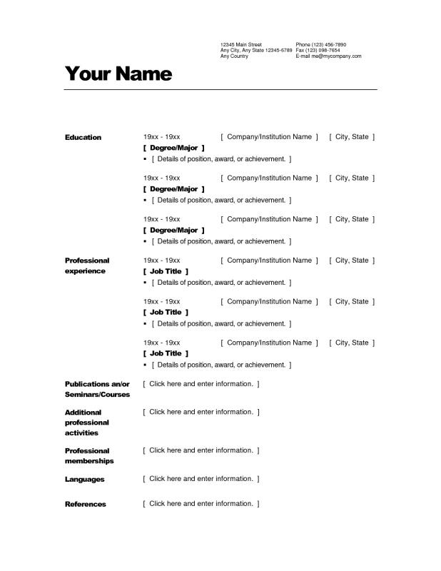 resume template doc