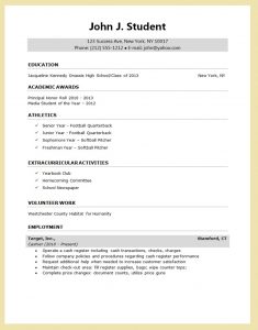 resume templates for college students sample resume for college application