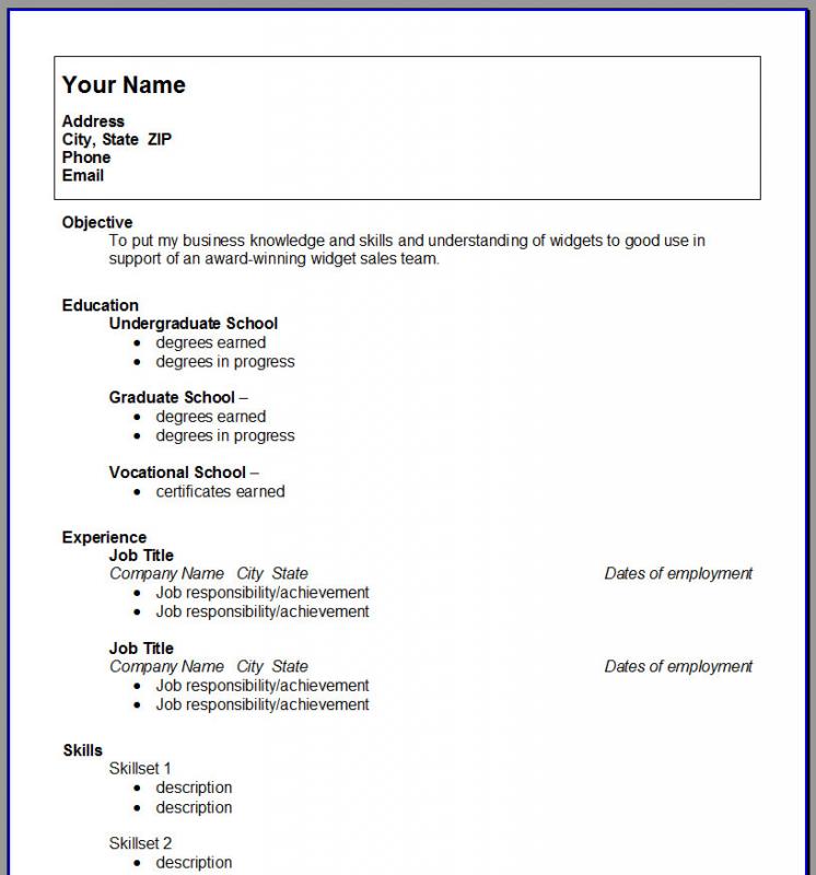 resume templates for students