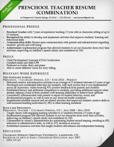 resume templates for teachers preschool teacher resume sample
