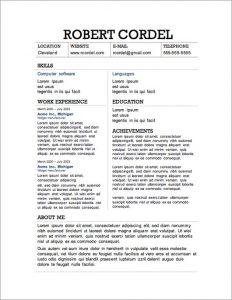 resume templates free download for microsoft word free resume template
