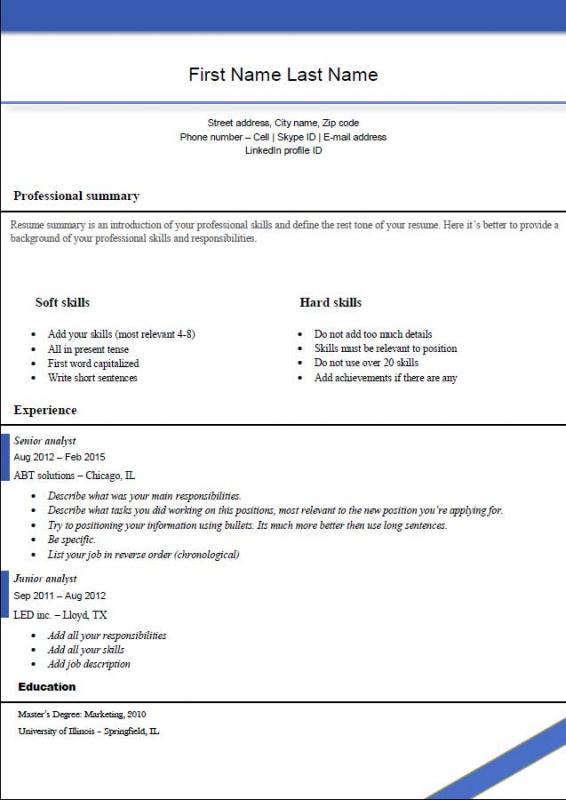 resumes samples for college students