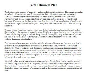 retail business planning retail business plan template