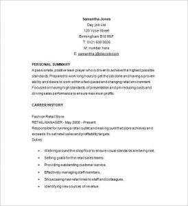 retail resume template retail management resume example