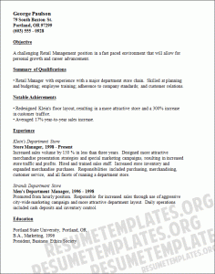 retail resume template retail manager resume template