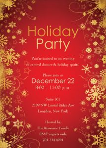 retirement party invitation templates holiday party invitation template red gold abstract