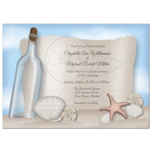 retirement party invite template rectangle message from a bottle beach wedding invitations