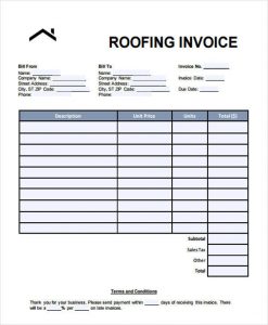roofing estimate templates roofing invoice template