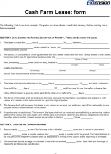 room leasing agreement wisconsin cash farm lease form
