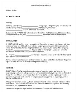 room rental agreement doc room rental agreement free word pdf documents download simple room rental agreement template simple room rental agreement template