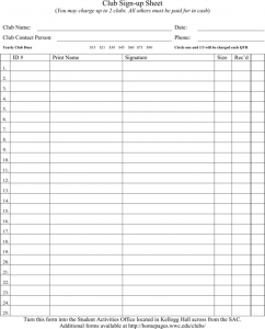 room rental agreement pdf club sign up sheet template