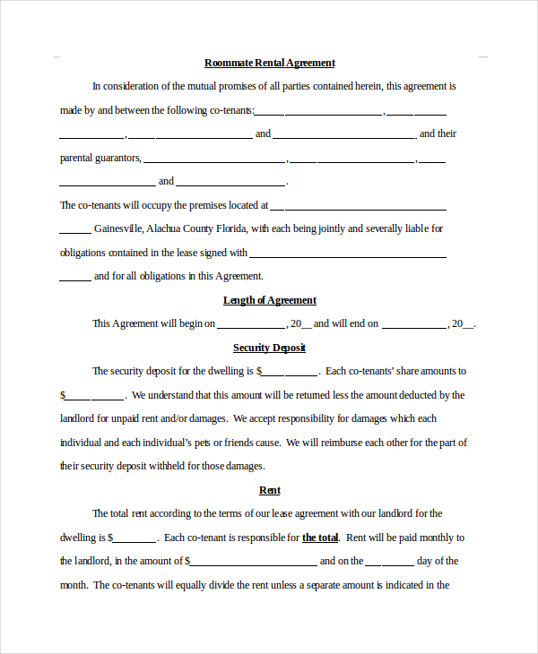 room rental agreement pdf