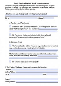room rental lease agreement south carolina month to month lease agreement x