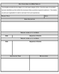 root cause analysis template free root cause analysis template